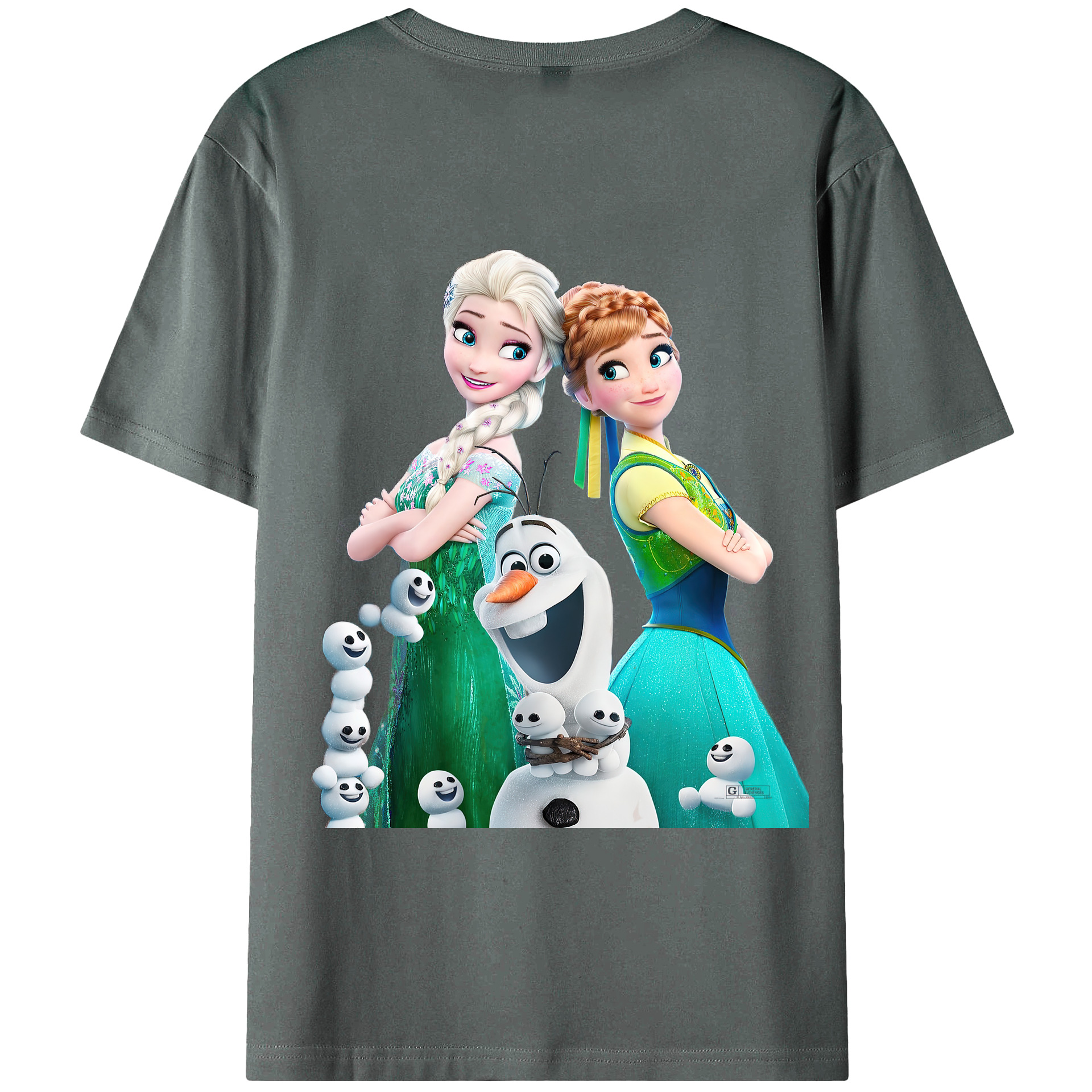 （画像用） アナと雪の女王 アンナ エルサ Frozen Anna Elsa 綿100％ メンズ半袖Tシャツ（バックプリント） 通気性